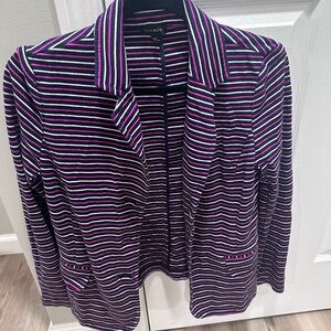 Talbots Pink and Navy Striped Top